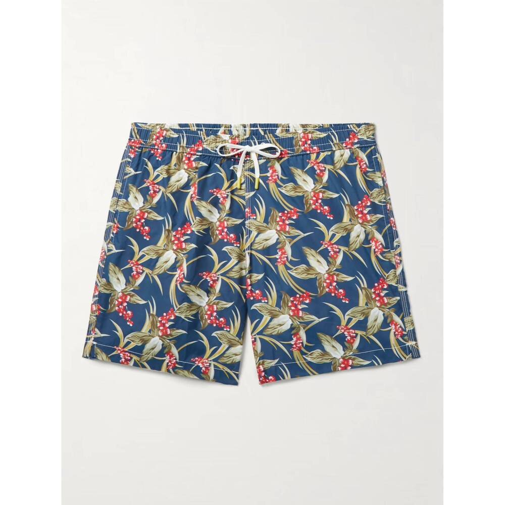 NEW HARTFORD men's floral swim short in blue & red